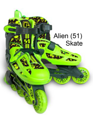 Boys Inline Skates - Radd Rollers - Alien 51 Green