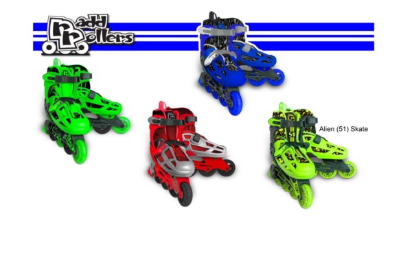 Boys Inline Skates - Radd Rollers - Alien 51 Green