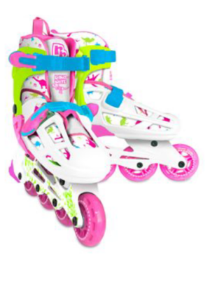 Girls Inline Skates - Radd Rollers - White, Pink and Green