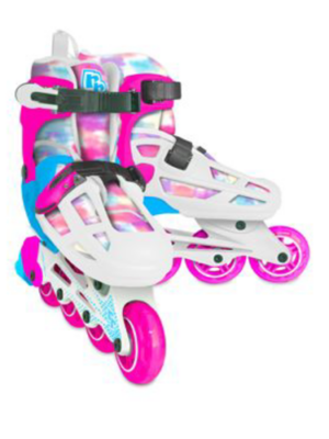 Girls Inline Skates - Radd Rollers - White, Pink and Blue