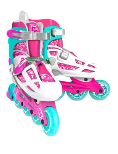 Girls Inline Skates - Radd Rollers - White, Teal and Pink