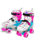 Girls Quad Skates - Radd Rollers - White/ Pink