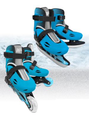 Radd Rollers - Inline/Ice Combo Skates - Blue/Silver