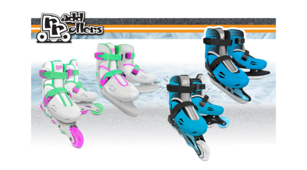 Radd Rollers - Inline/Ice Combo Skates - White/Pink