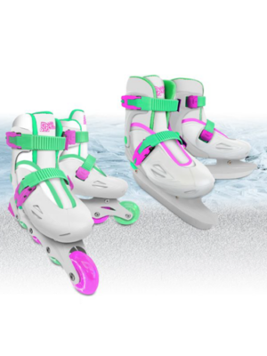 Radd Rollers - Inline/Ice Combo Skates - White/Pink